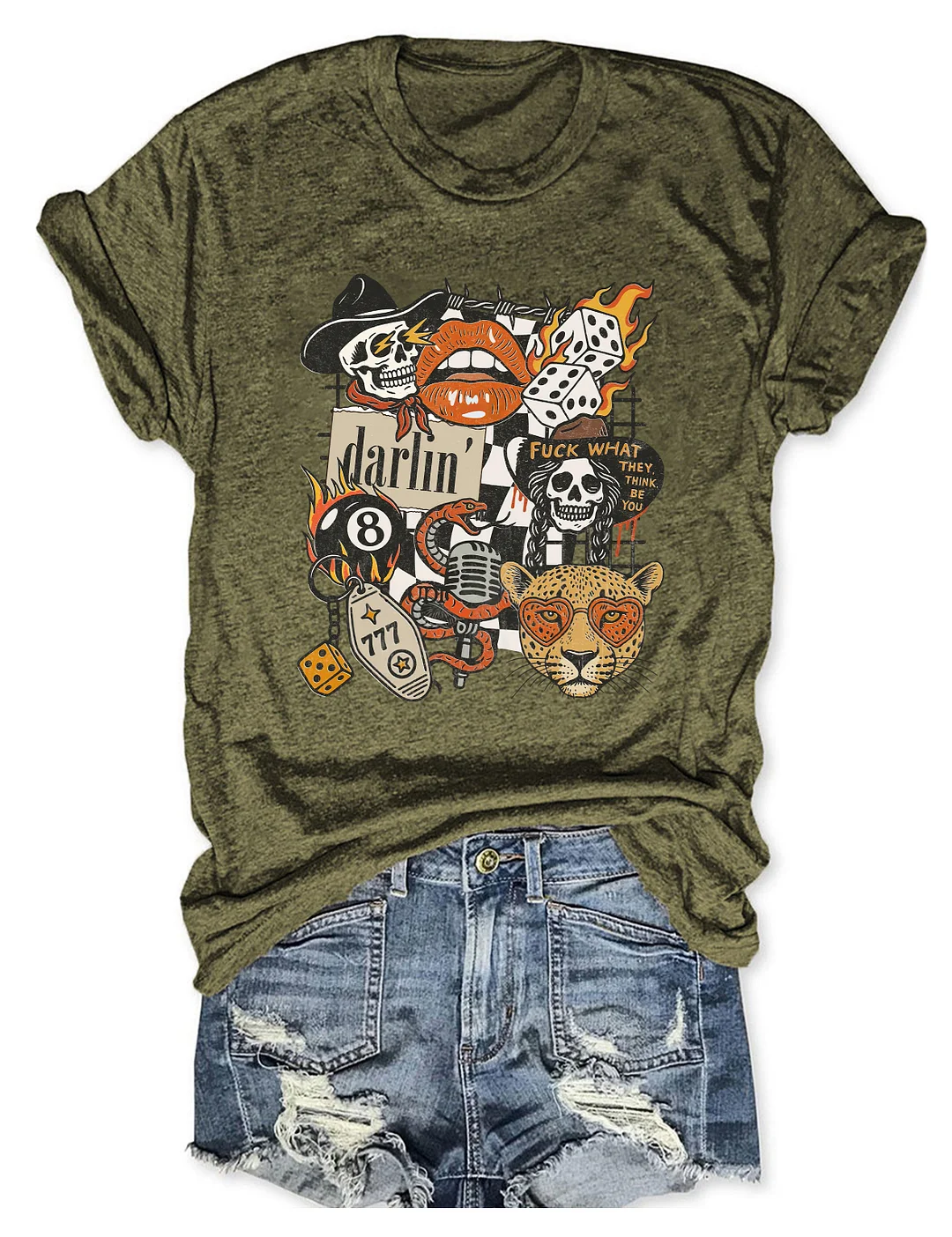 Western Punk Collage T-shirt