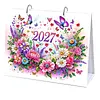 Flower Butterfly DIY 5D Diamond Art Desk Calendar 2027 for Table Decor