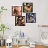 4Pcs Gorgeous Beauty Special Shaped DIY Partial Drill Diamond Painting Kit for Adults Beginners Home Decor Diamonds Paintings Gem Art 30x30cm