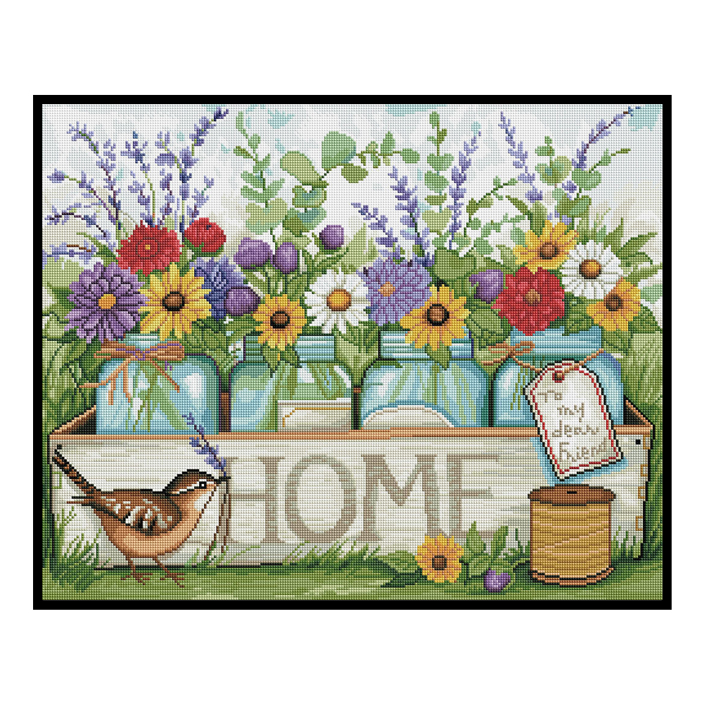 Cross Stitch 11ct Stamped MAISON (50*40cm)-Guru-buzz