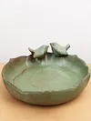 Ceramic Birdbath Bowl Bird Feeder Bird Feeding Bowl for Outdoor Garden Courtyard