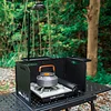 Outdoor Cassette Stove Windshield Camping IGT StorageFolding Thickened Desktop Stove Enclosure Windproof Ring