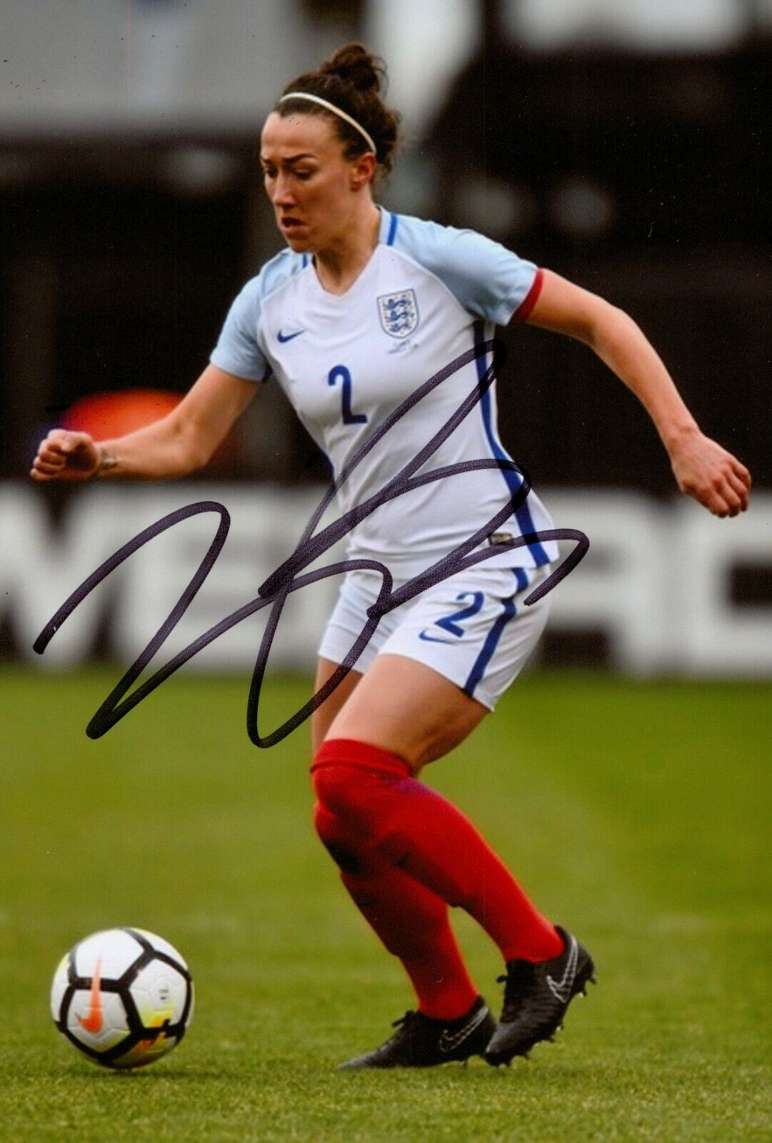 Lucy Bronze Hand Signed 6x4 Photo Poster painting England Manchester City Womens Autograph + COA