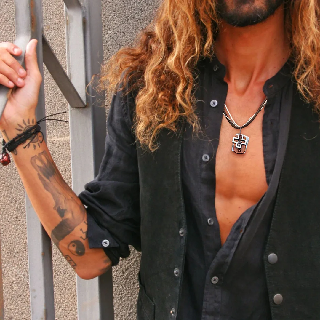 Men's Vintage Cross Necklace-inspireuse