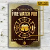 Personalized Firefighter Fire Watch Pub Gold Custom Classic Metal Signs