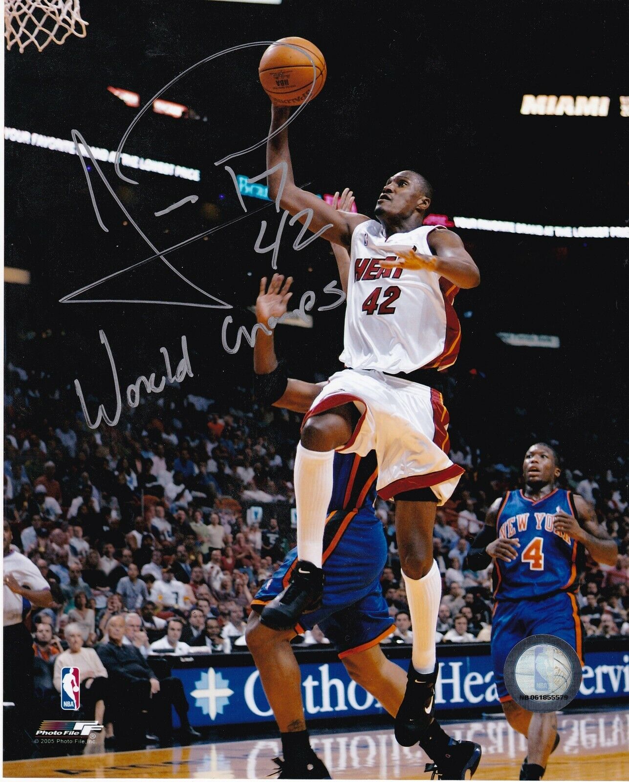 JAMES POSEY MIAMI HEAT 2006 WORLD CHAMPS ACTION SIGNED 8x10