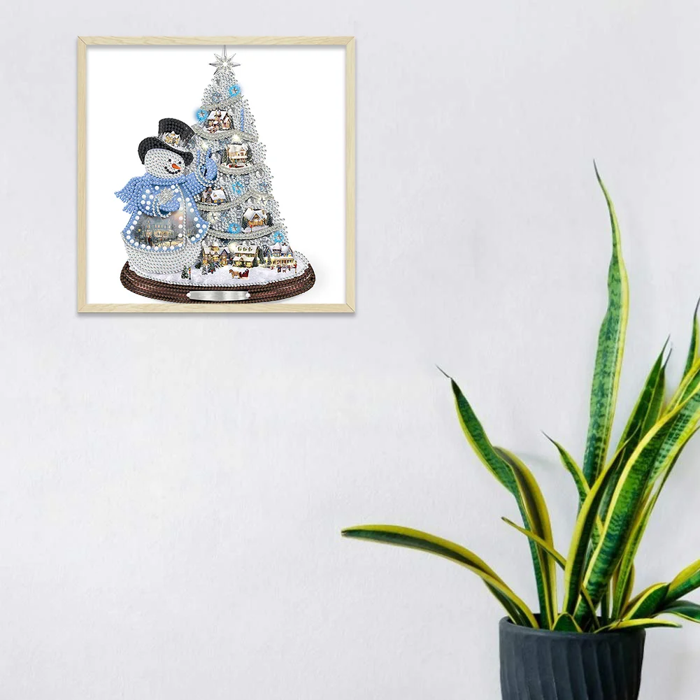 Diamond Painting - Partial Special Shaped Drill - Christmas Snowman(30*30cm)