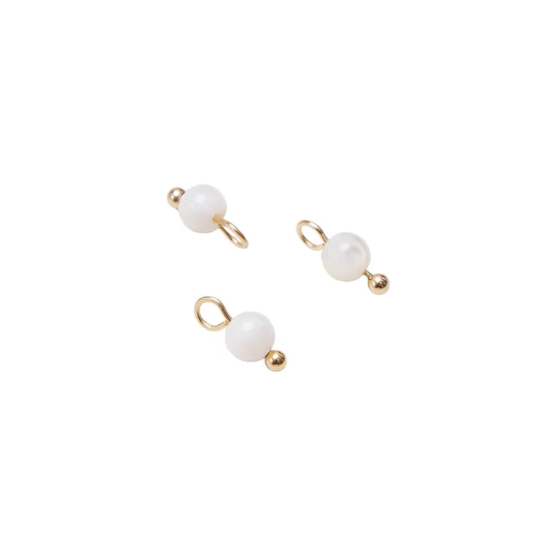 5 PCS/Package Diameter 3mm Diameter 4mm Hole 1~1.9mm Alloy Natural Stone Geometric Pendant Jewelry Accessories