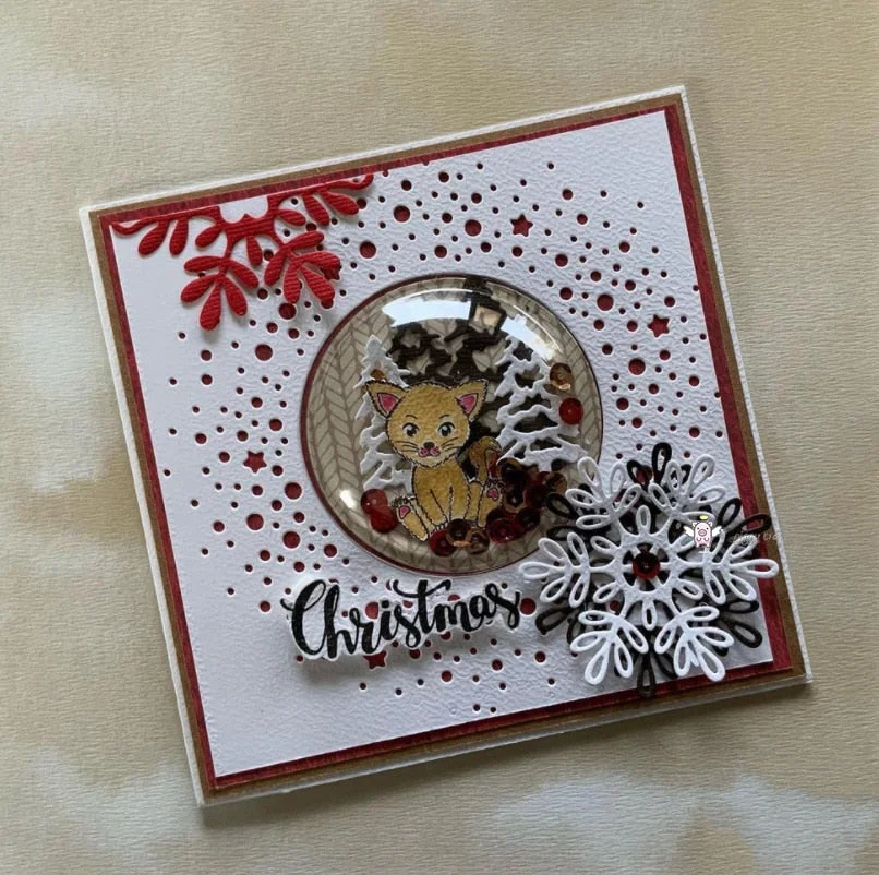 Piggy Craft metal cutting dies cut die mold Winter background frame Scrapbook paper craft knife mould blade punch stencils dies