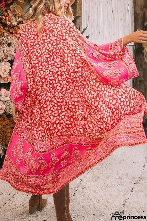 Floral Print Long Sleeve Cardigan