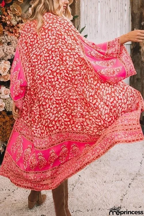 Floral Print Long Sleeve Cardigan