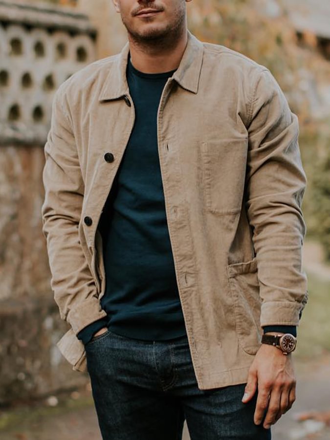 Men's Long Sleeve Pocket Jacket