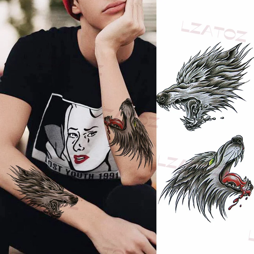 Sdrawing Big Letters Temporary Tattoos For Men Women Moon Pendant Peony Fake Tattoo Sticker Custom Armband Fashion Disposable Tatoo