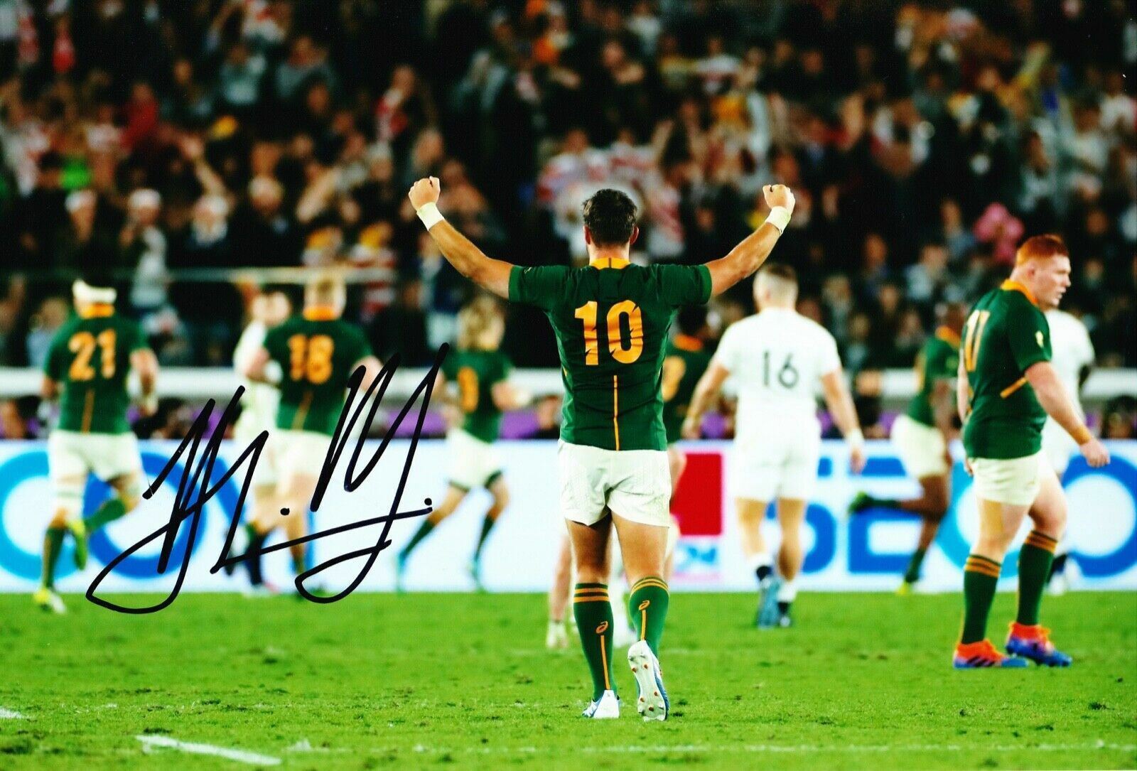 Handre Pollard Signed 12X8 Photo Poster painting 2019 Rugby World Cup South Africa AFTAL COA (D)