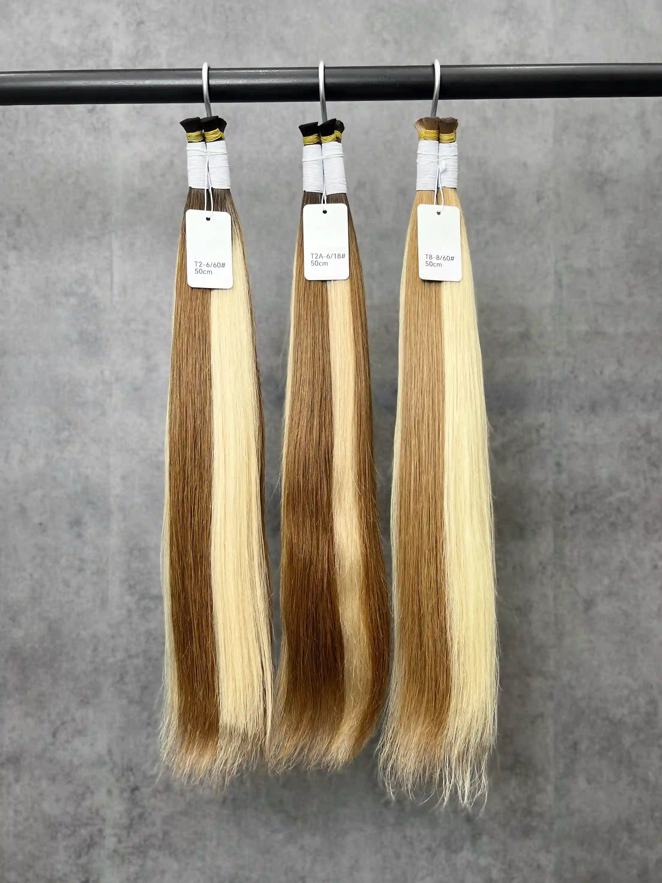 20-26 Inch T-Shaped Straight Hair With Four Strands With Double Gradient color Ends Human Hair Extensions And Braids | No Weft | 100% Human Hair