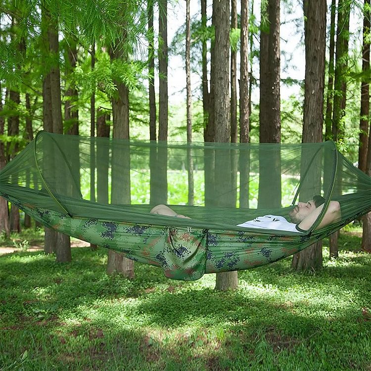 Homemys Summer outdoor tied tree rope anti-mosquito net hammock