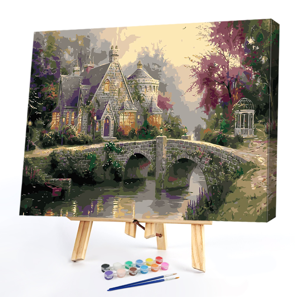 

40*50CM Paint By Numbers-Castle and Bridge, 501 Original
