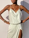 Pearl Backless Split-Side Maxi Dress