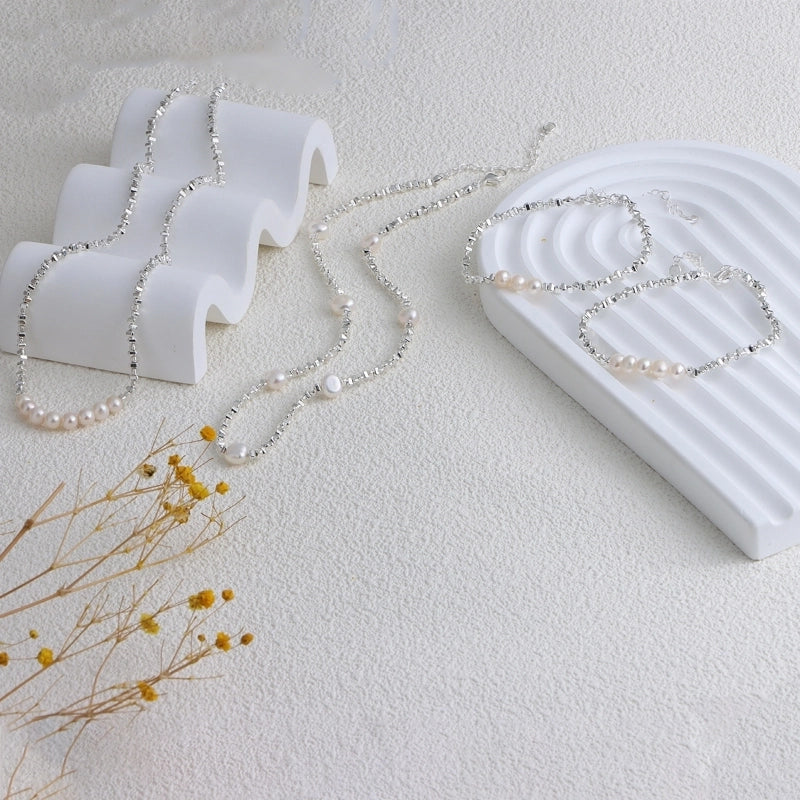 1 Piece 925 Sterling Silver Freshwater Pearl Jewelry Set