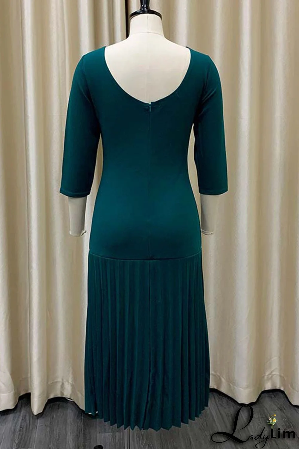 Purple Elegant Solid Patchwork Fold Square Collar Straight Dresses