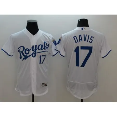 Royals #17 Wade Davis White Flexbase Authentic Collection Stitched MLB Jersey