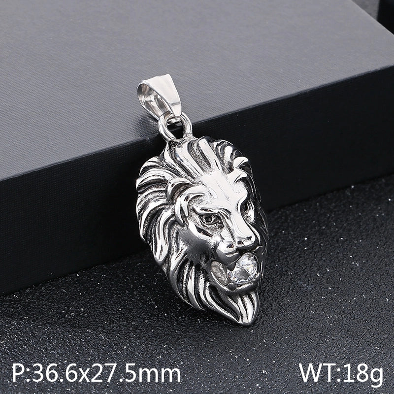 1 Piece 304 Stainless Steel 18K Gold Plated Lion’s Head Pendant