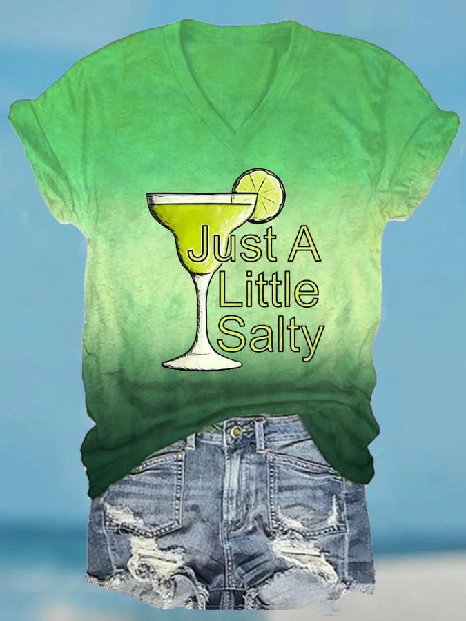 🔥Buy 3 Get 10% Off🔥Women's Hawaiian Just a Little Bit Salty Print  Casual T-Shirt