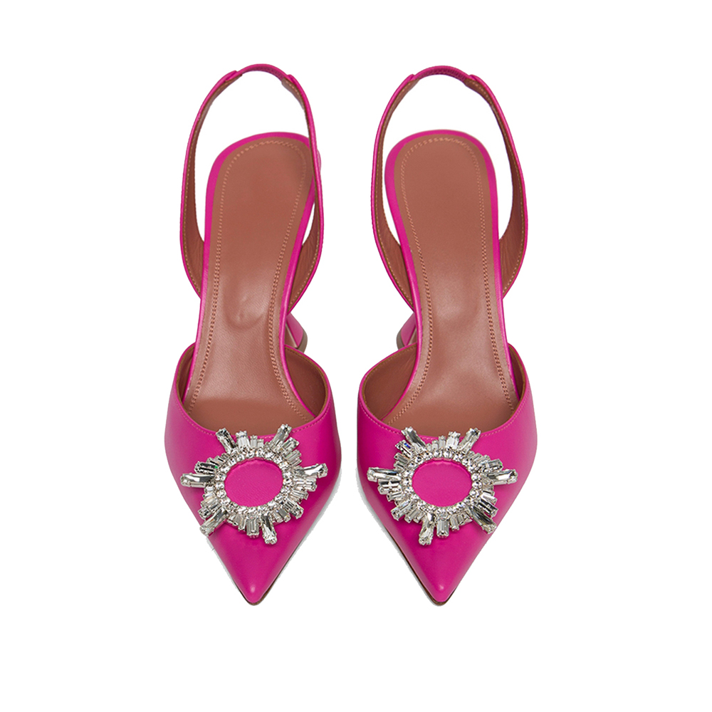 95mm Begum Crystal Matte Slingback party wedding Pumps-vocosishoes