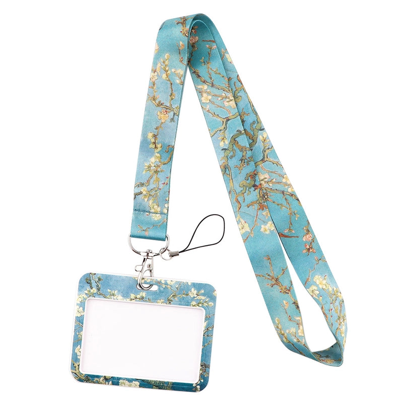 Art Style Van Gogh Lanyard Card Cover Student School Card Bus Pass Shuttle Card Access Control Card Double-sided Printed Mobile Phone Strap