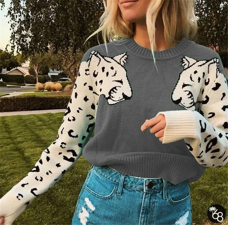 Women's Ladies Knit Long Sleeve Sweater Autumn Winter Casual Loose Round Neck Jumper Sweatshirt Pullover Tops | 168DEAL