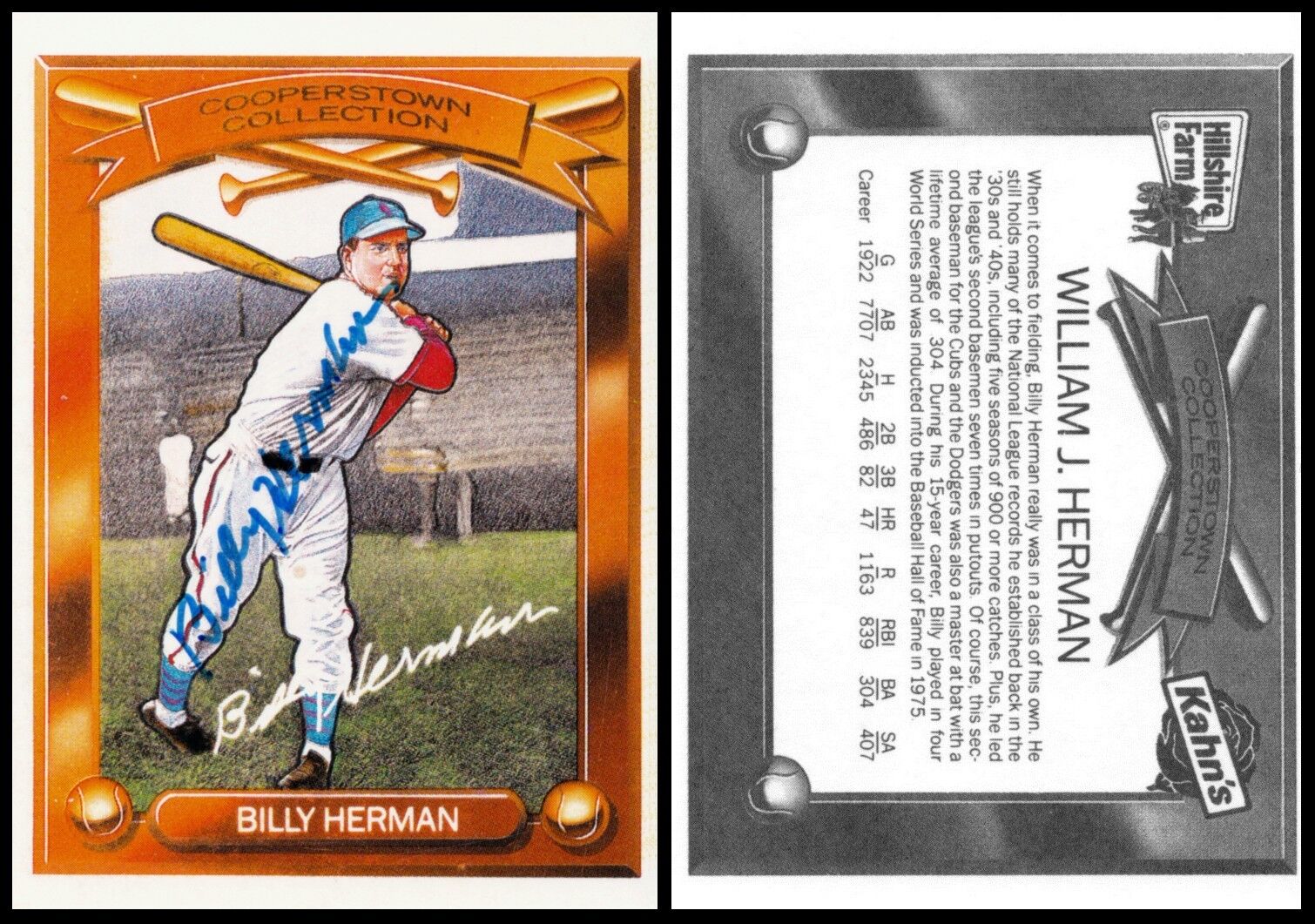 BILLY HERMAN signed COOPERSTOWN COLLECTION trading card w/ UACC RD COA deceased