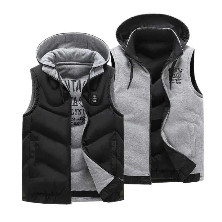 Men's Reversible Hooded Vest Jacket