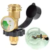 Propane Tank Adapter with Gauge Convert POL LP Tank Service Valve to QCC1/Type 1