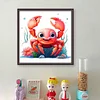 >SALE<Full Embroidery Eco-cotton Thread 14CT Printed Crab Cross Stitch Artwork 40x40cm