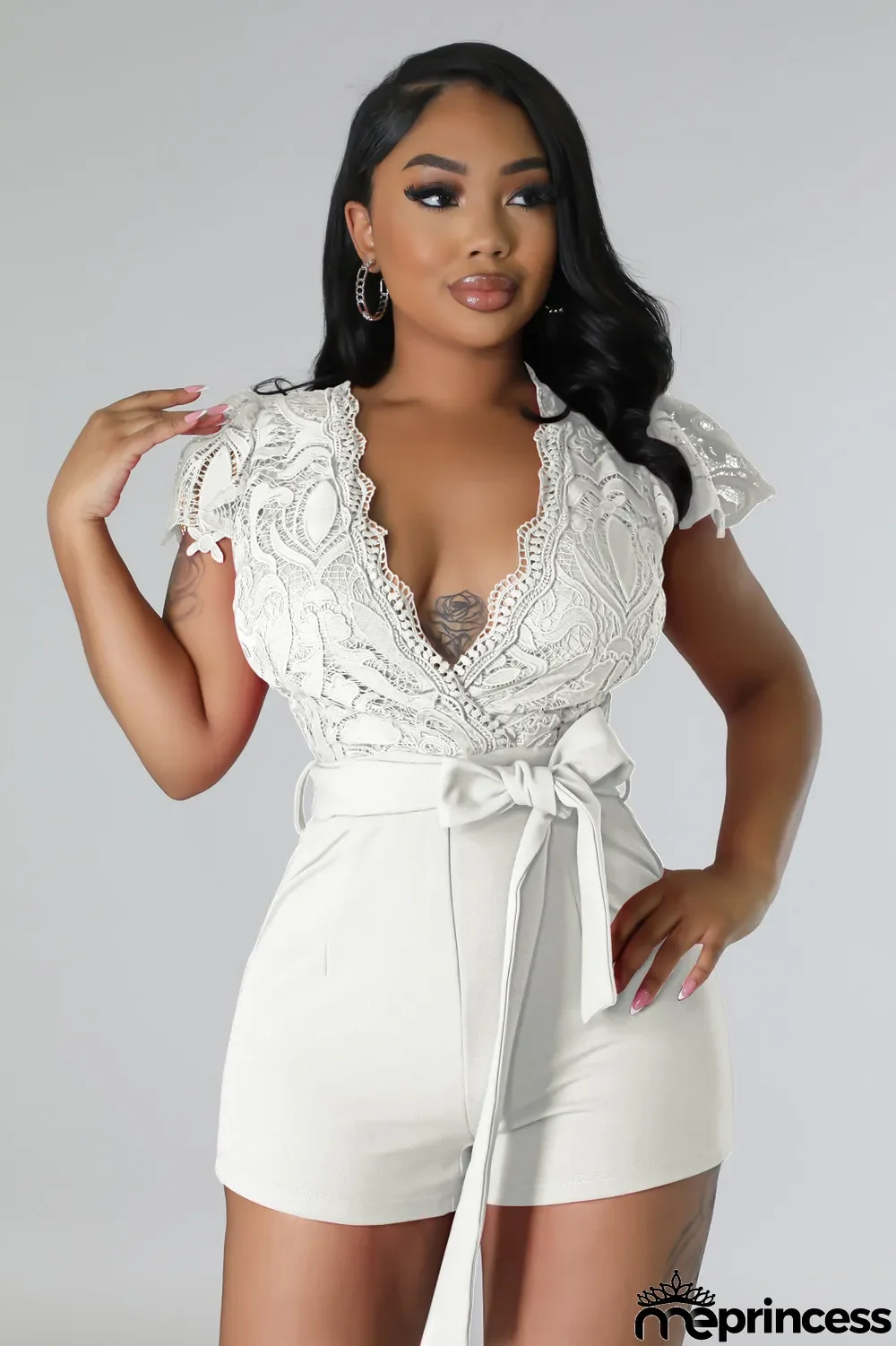 Women V-neck lace sexy Romper
