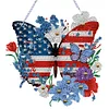 (US Local)Acrylic Independence Day Butterfly 5D DIY Diamond Painting Dots Pendant Hanging Kit