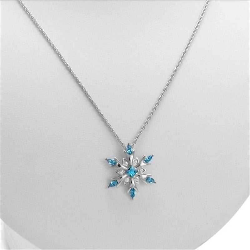 Fashion Snowflake Alloy Inlay Zircon Women’s Earrings Necklace
