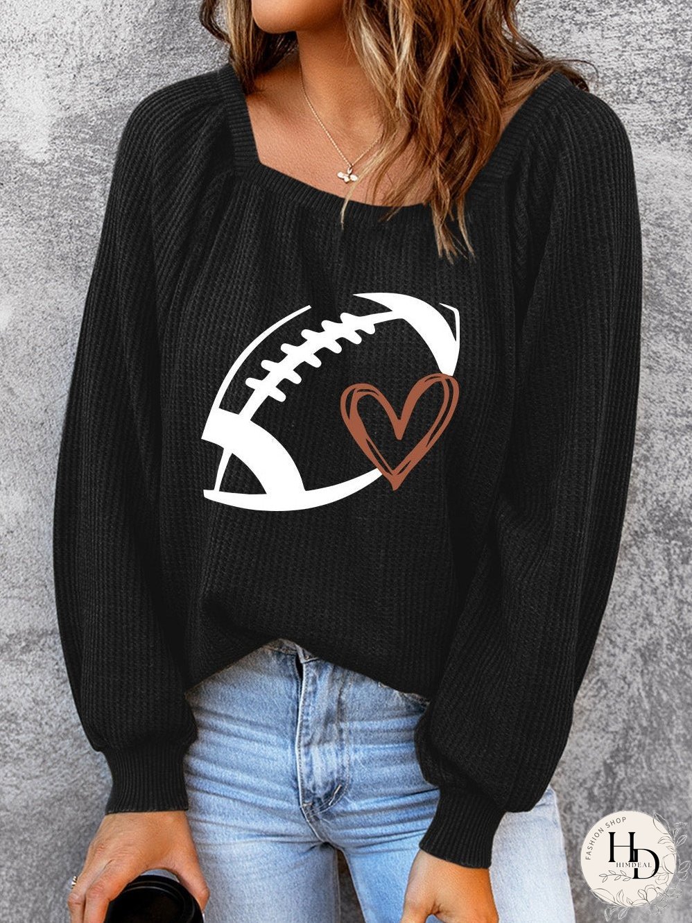 Team Spirit Waffle Knit Football Top