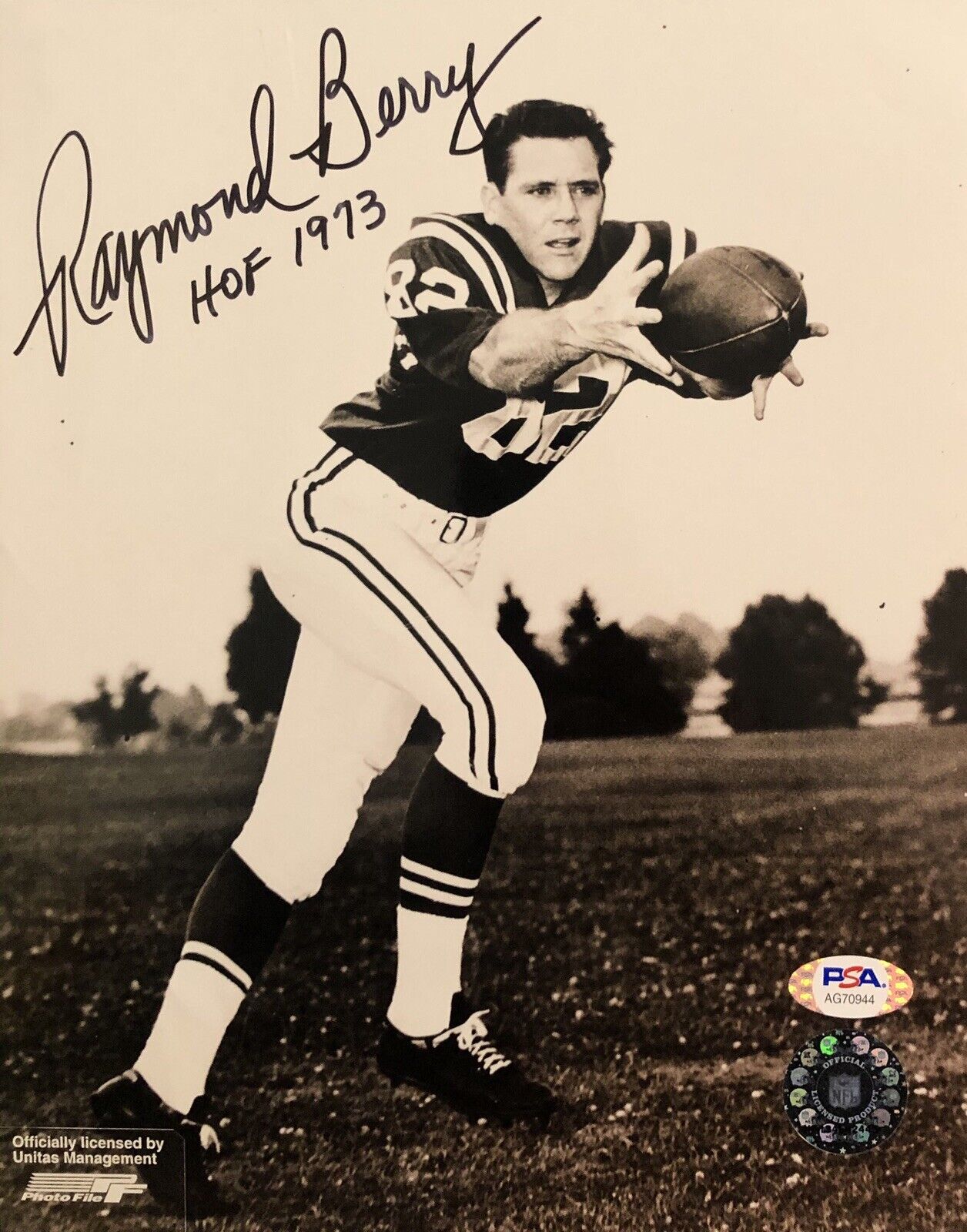 Raymond Berry Signed Autographed Baltimore Colts 8x10 Photo Poster painting Psa/Dna