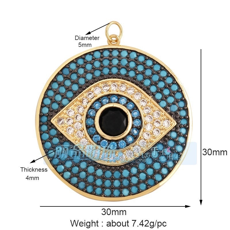 1 Piece Copper Zircon Devil’s Eye Pendant Jewelry Accessories