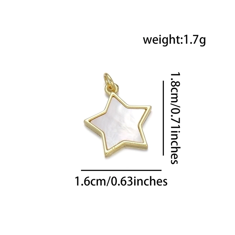 Ig Style Geometric Star Fish Tail Copper 18k Gold Plated Charms