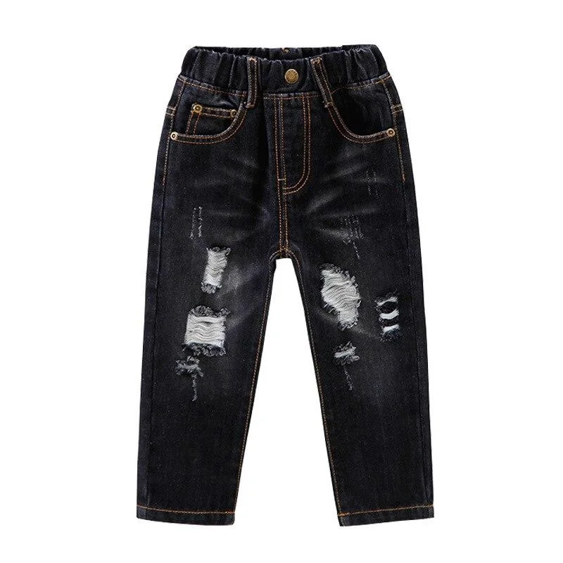 2-6T Jeans For Boys Toddler Kid Baby Spring Clothes Holes Loose Denim Pants Fashion Party Club Streetwear Gentleman Trousers