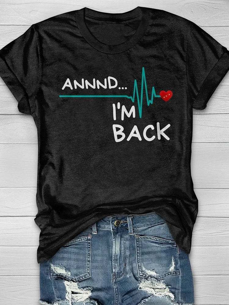 Funny Nurse Electrocardiogram Print Short Sleeve T-shirt socialshop
