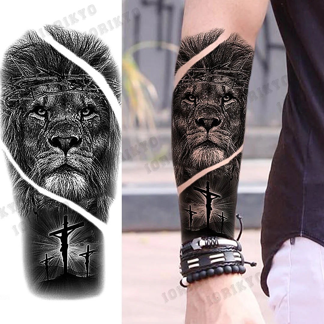 Sdrawing Devil Skeleton Temporary Tattoos For Men Adult Women Wolf Compass Gangster Fake Tattoo Washable Body Art Tatoo Sticker