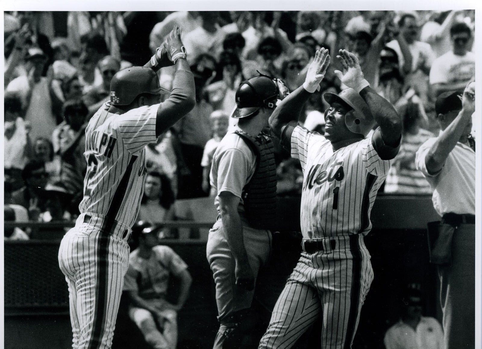 Vince Coleman 3 Run HOME RUN 1992 Press Original Photo Poster painting by Bob Olen New York Mets