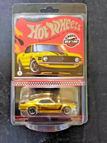 Dronehint Hot Wheels 1970 Ford Mustang Boss 302 Gold RLC Exclusive Red Line 2024 Toy
