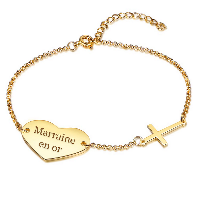 Bracelet Marraine Texte Personnalisé-À Ma Marraine Jessemade FR
