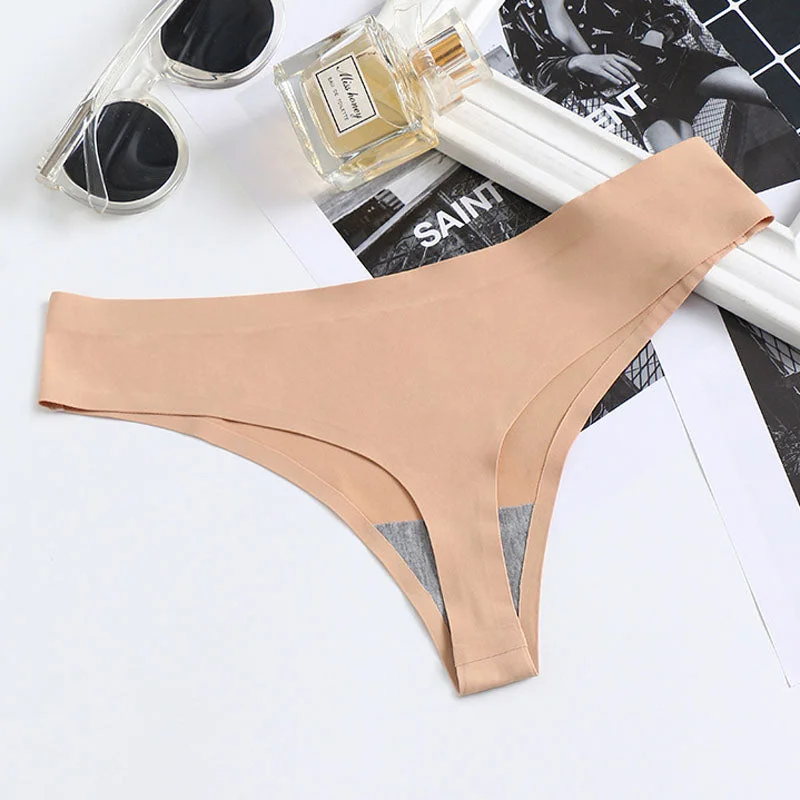 Meet'r Women Sexy One Piece Lingerie Temptation Low-waist Panties Thong No trace Breathable Underwear Female G String Intimates
