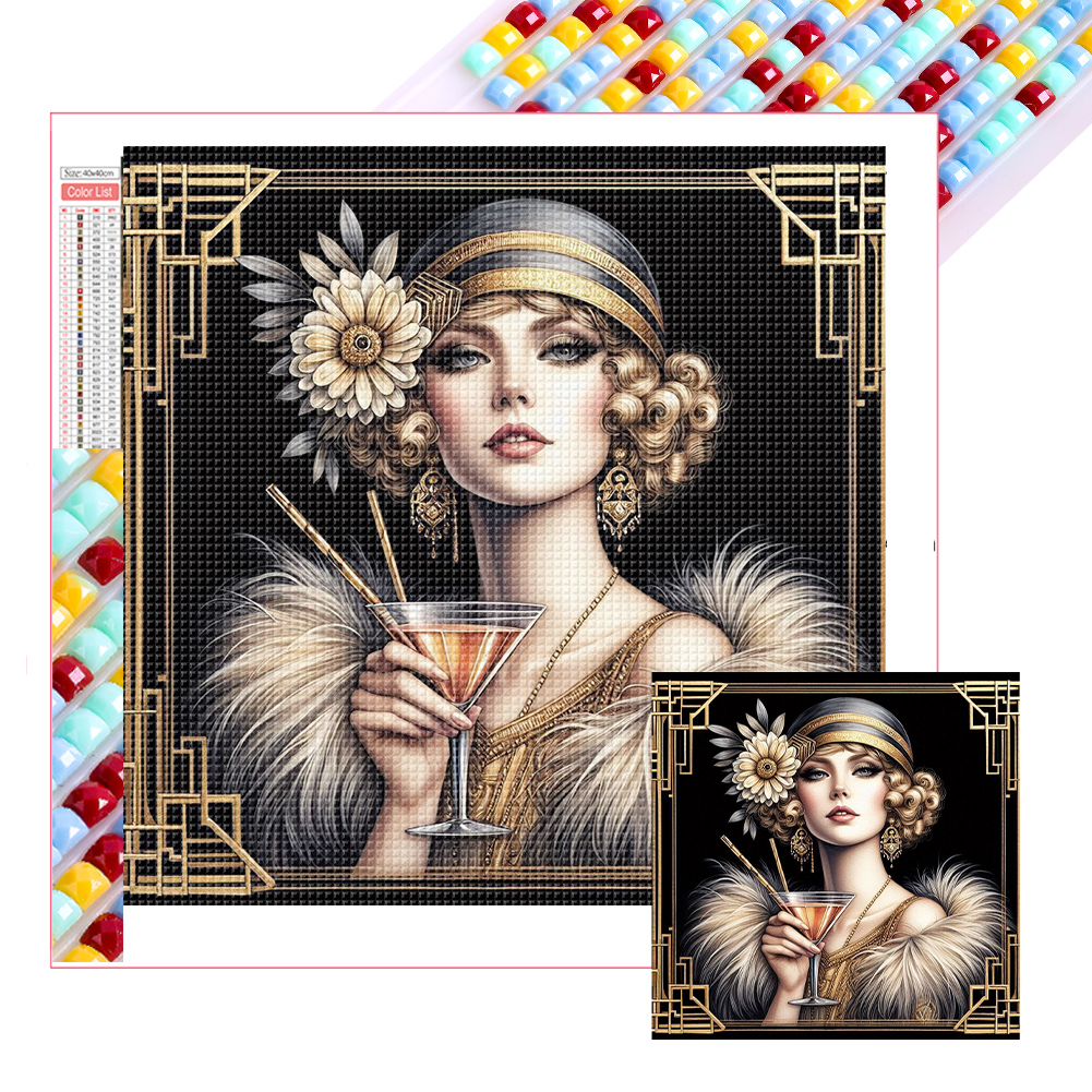 Lady 40*40cm(picture) full square drill diamond painting