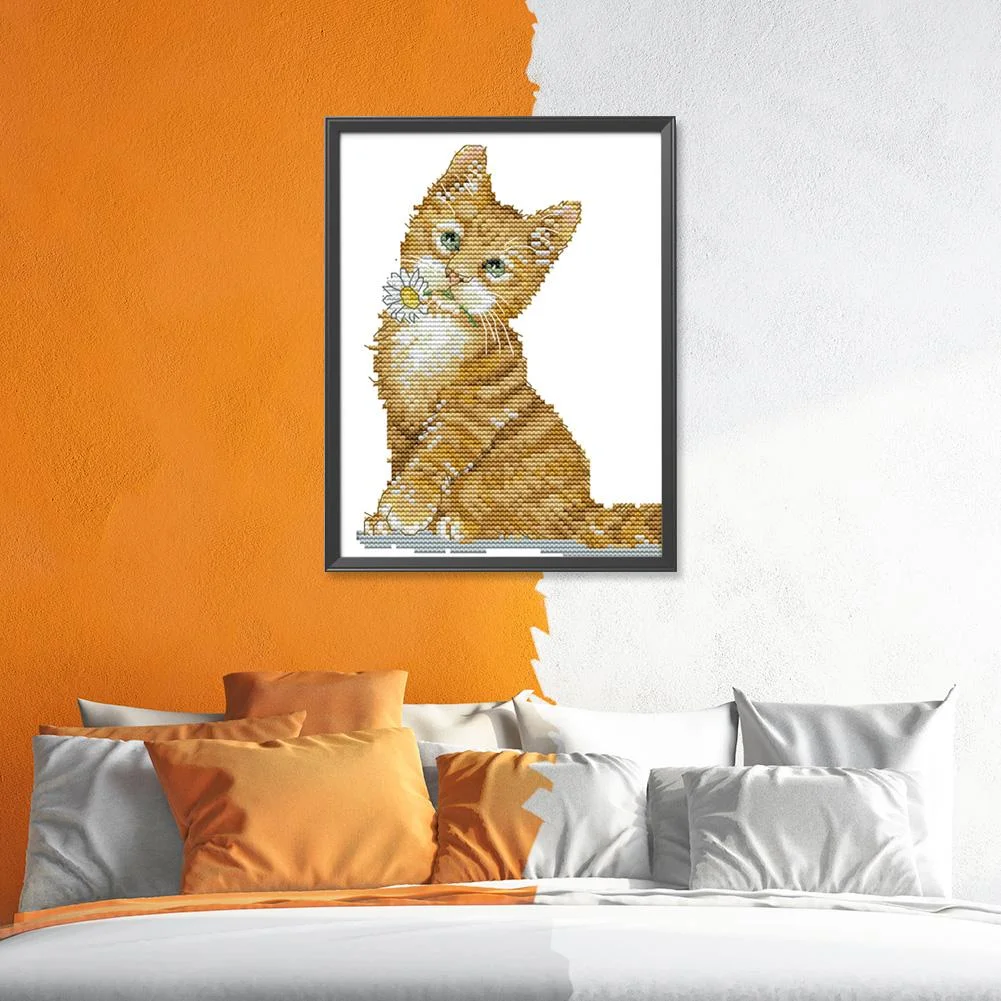14ct Stamped Cross Stitch - Cat(17*21cm)